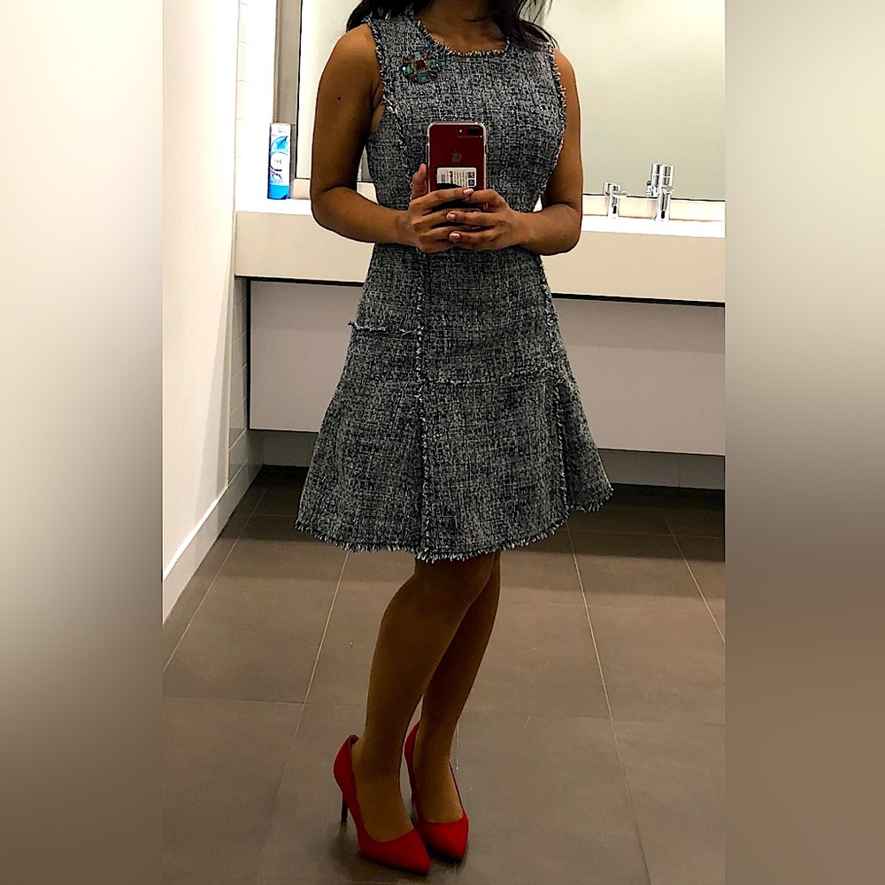 Banana Republic blue tweed dress - size 6, like new